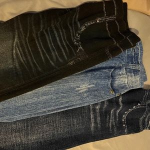 THREE Leggings that look like jeans (no pockets)